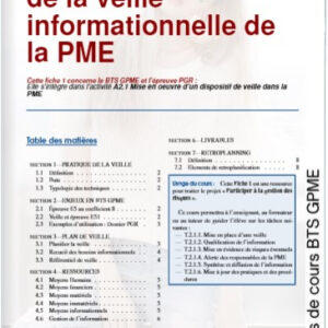 Fiche de cours CONDUITE DE LA VEILLE INFORMATIONNELLE DE LA PME